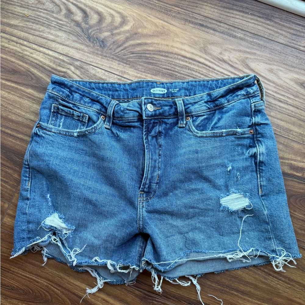 Old Navy Blue Jean Shorts Distressed Style